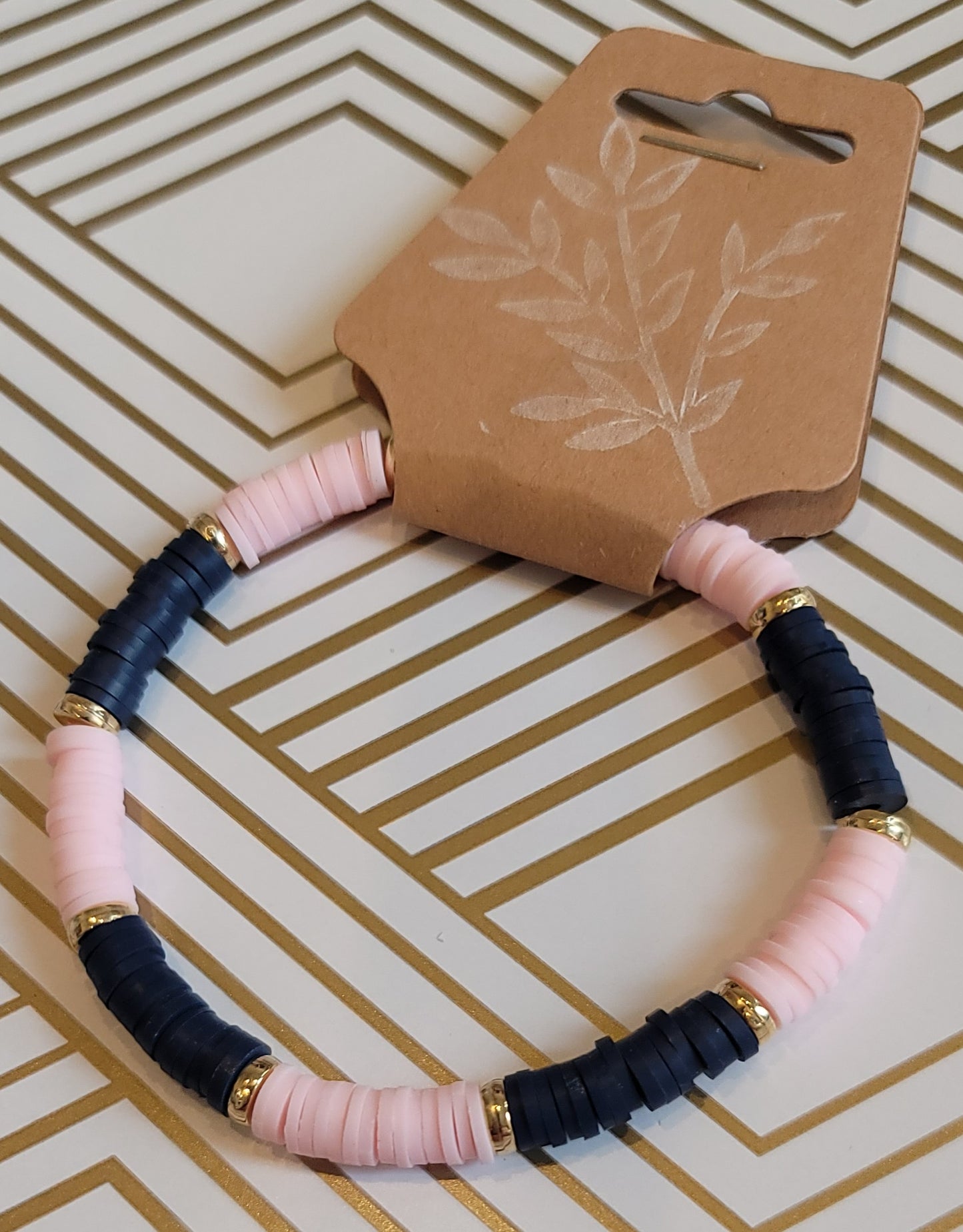 navy pink gold